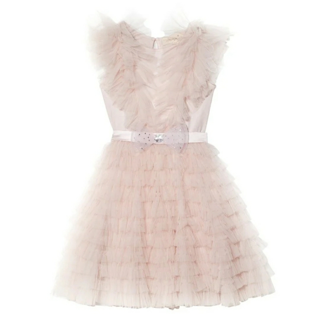 TTDM 2pc tutu du monde pink tulle ruffle belt belted dress gown 8 9